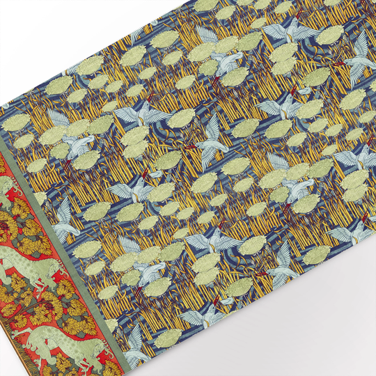 Table Runner, Horses & Birds, Maurice Pillard Verneuil, Linen Table 100% Linen, Decor, Housewarming Gift