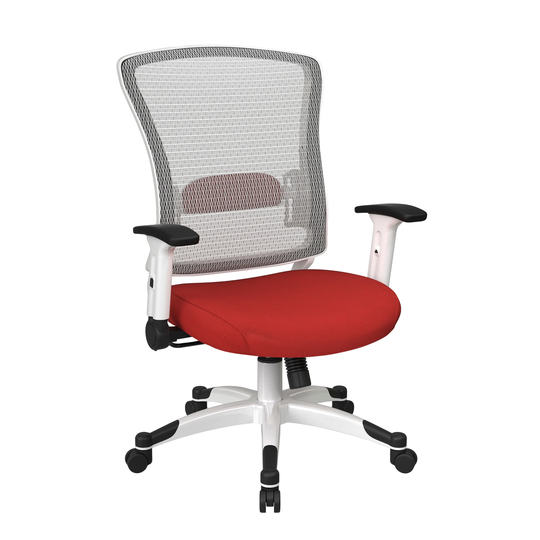White Frame Office Chair with Padded Mesh Seat and Back
