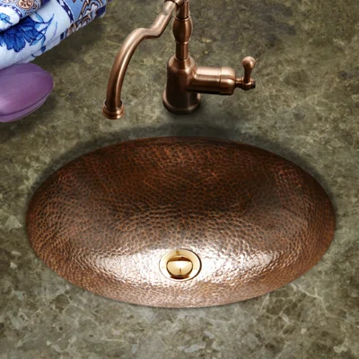 Hammerwerks Metal Oval Undermount Bathroom Sink with Overflow