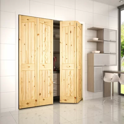Paneled Manufactured Wood Unfinished Bi-Fold Door