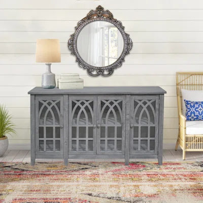 Chantai Cathedral Four Door Sideboard in Driftwood Grey