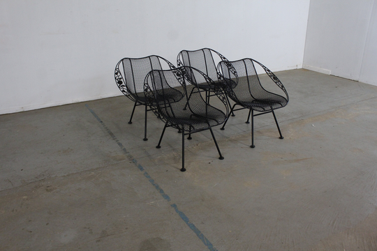 Set Of 4 Mid Century Danish Modern Woodard Sculptura Satellite Lounge Chairs