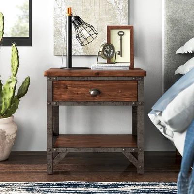 Haverhill 1 - Drawer Nightstand in Rustic Brown