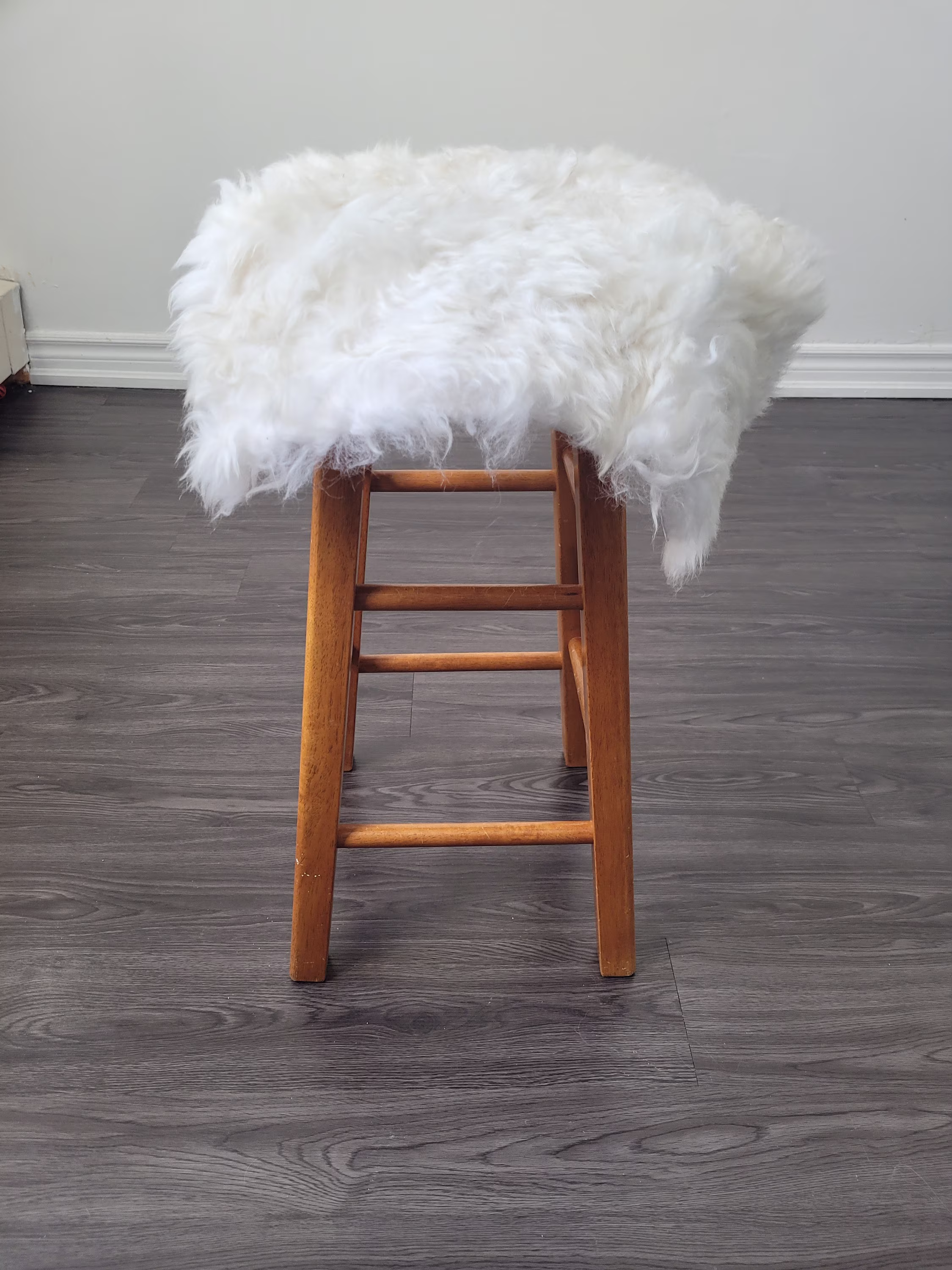 Sheepskin Chair Pad Stool Cover | Scandinavian Decor Seat #9