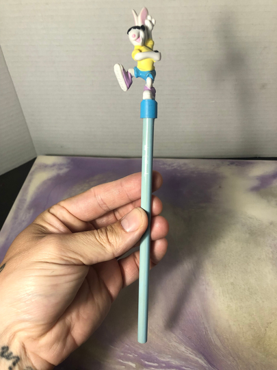 Vintage Russ Bunny Themed Pencil Collectible Hallmark Topper - Cool 90's/Nostalgia