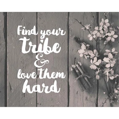 Find Your Tribe - Flowers And Pencils Grayscale By Color Me Happy, Canvas Wall Art