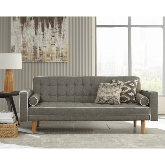 Carson Carrington Hogstaboda Grey and White Tufted Tight Back Sofa Bed
