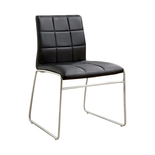 Oahu Contemporary Side Chair With Steel Tube, Black Finish, Set Of 2 - 33 H x 21.5 W x 20 L Inches