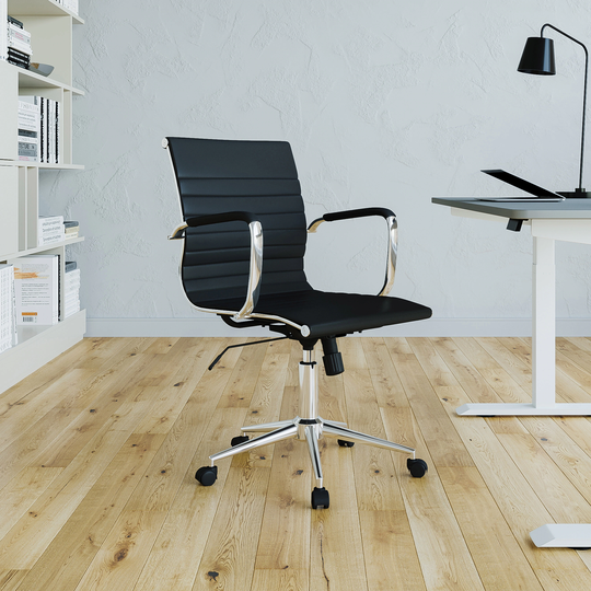 CTEX Mobili Modern Medium Back Executive Office Chair, Black