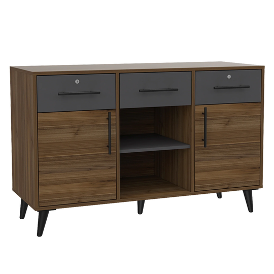 Lindon Laminate Mid-Century Modern File Console - Brown