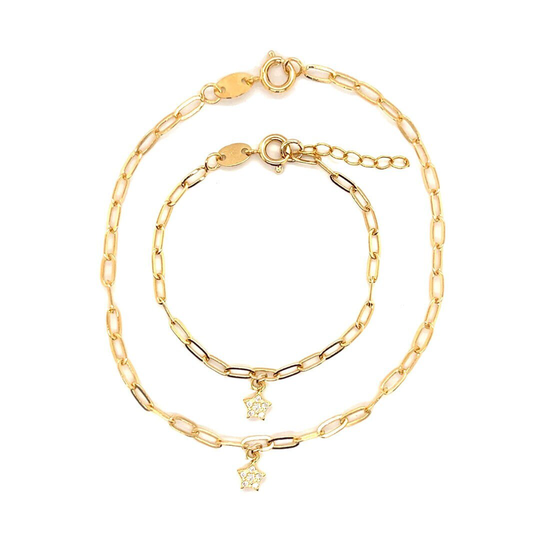 Gold Baby Star Bracelet, Star Bracelet For Little Girl, Toddler Girl Bracelet, Gold Paperclip Bracelets, Boho Gift