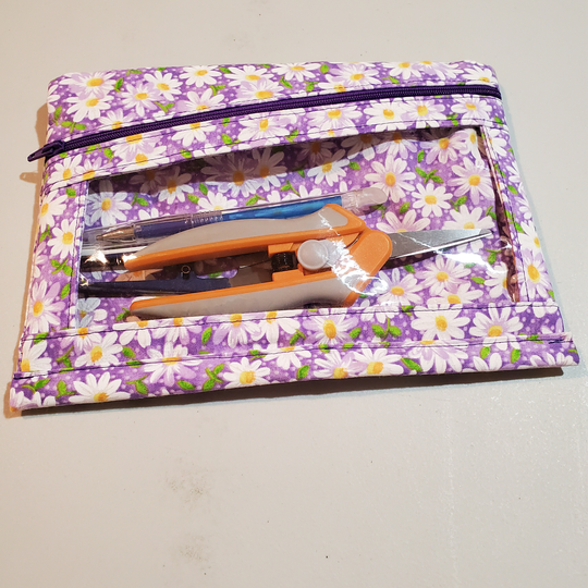 Clear Front Zippered Pouch With Two Pockets, Pencil Or Makeup Case, 7 1/2" X 5", 19.0cm 12.7cm, Case For Jewelry Tools