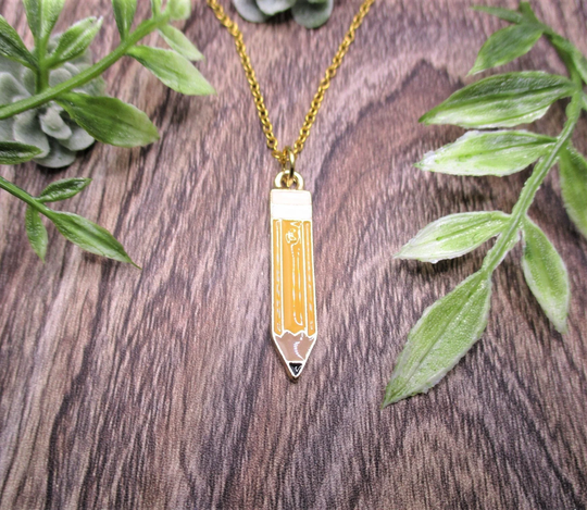 Gold Pencil Necklace Jewelry Gifts For Teachers Student