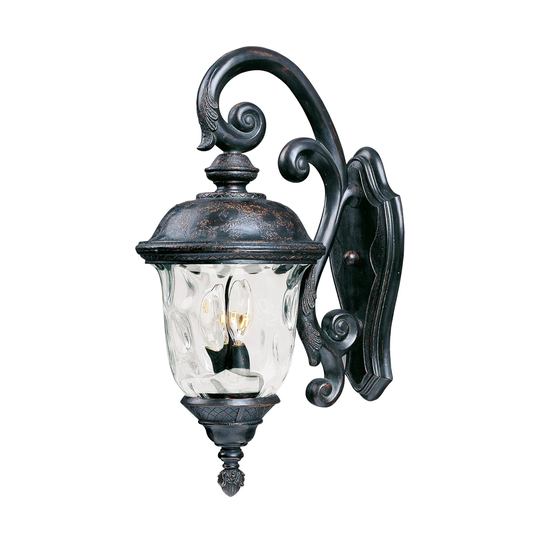 Maxim Carriage House Bronze Vivex Water Glass Shade VX 3-light Outdoor Wall Mount Light