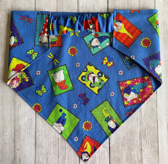 Dog Bandana, Gnome Family Portrait, Elastic Scrunchie Personalized Bandana