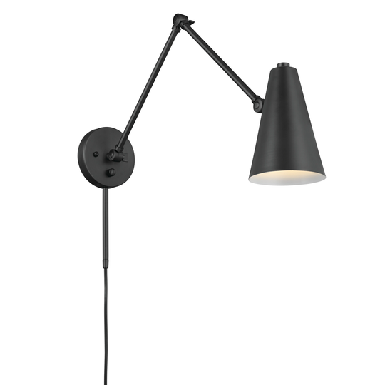 Sylvia 32.5 in. 1-Light Black Wall Sconce