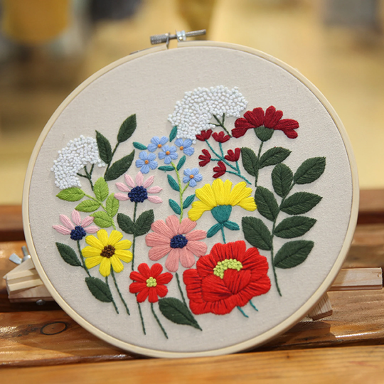 Beginner Embroidery Kit, Embroidery Kit For Beginner, Flowers Kit, Modern Cross Stitch, Gift Her