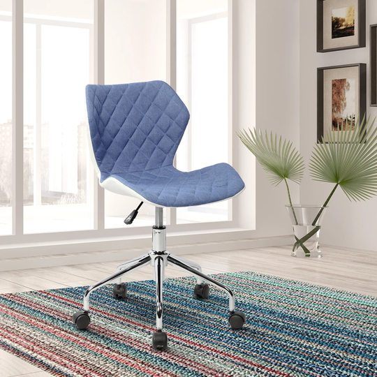 Modern Height Adjustable Office Task Chair Blue - 21*21.5*30.75 inch