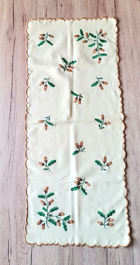 Kalocsa Vintage Handmade Hungarian Embroidered Tablecloth Rectangle, Folk Art Table Linen Flower Pattern, Sewing Pattern Cloth, Folf