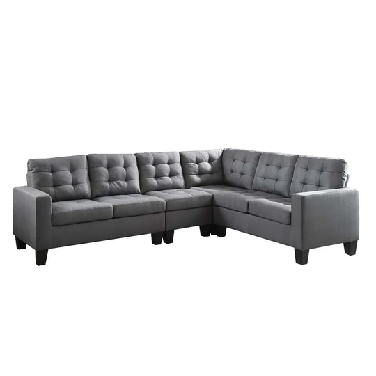 ACME Earsom Sectional Sofa in Gray Linen
