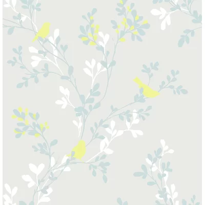 Lovella 33' x 20.5" Bird and Tree Wallpaper Roll