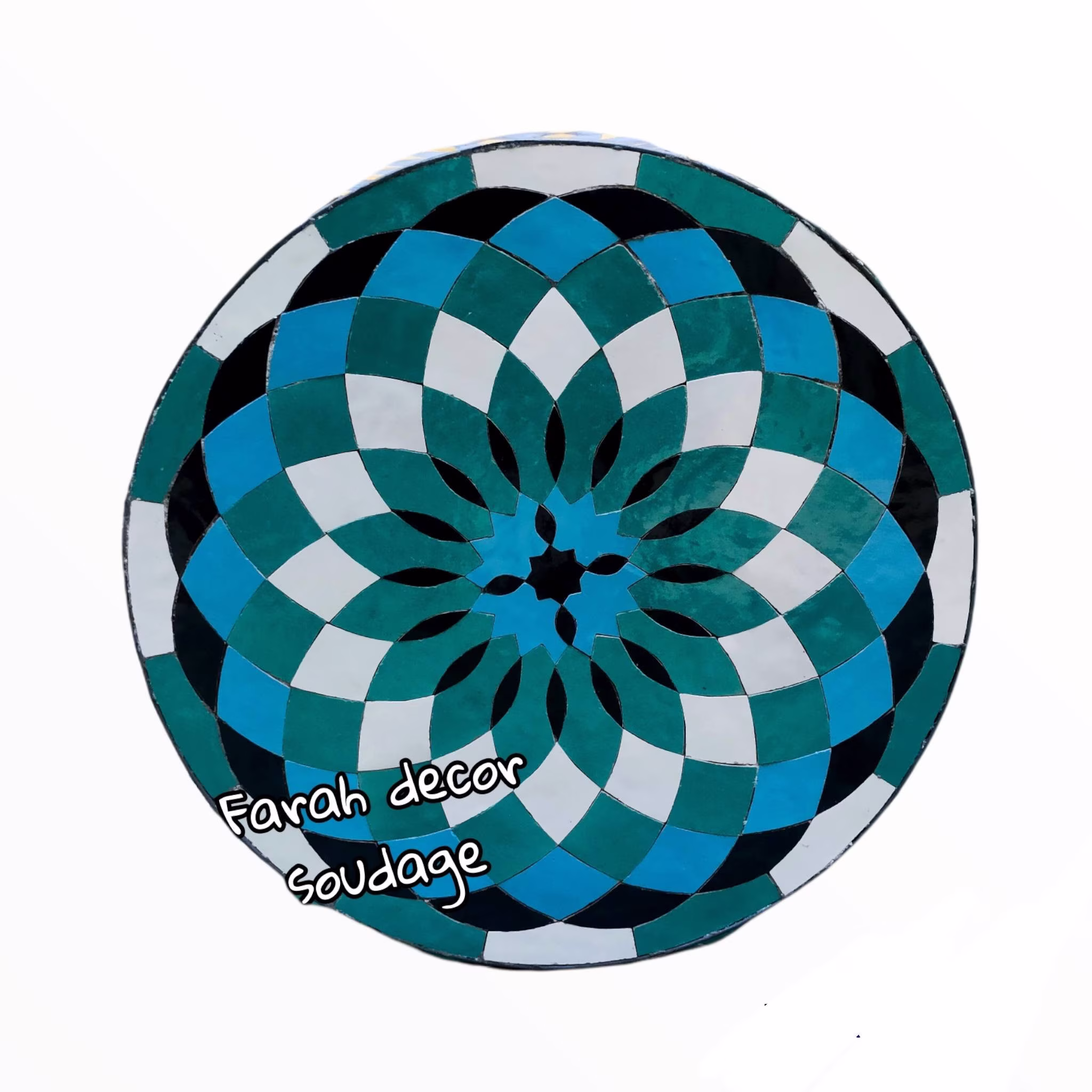 Moroccan Mosaic Table Handmade, Handcrafted Round Outdoor/ Indoor Multi-Color Decor