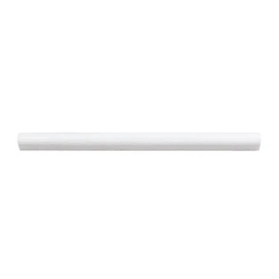 12" x 0.75" Polished Marble Pencil Liner Tile Trim in White