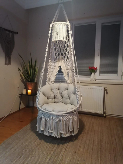 Macrame Hammock Swing, Chair, Swing Outdoor Indoor Adult Chair, Bedroom Hanging Chair