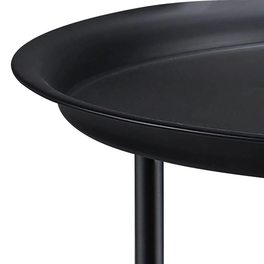 Contemporary 18" Round Black Metal Accent Table