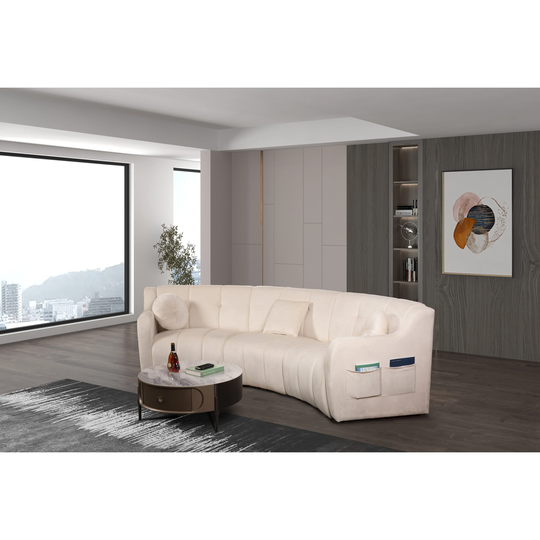 Velvet Legless Curved Symmetrical Modular Floor Sofa - 127"