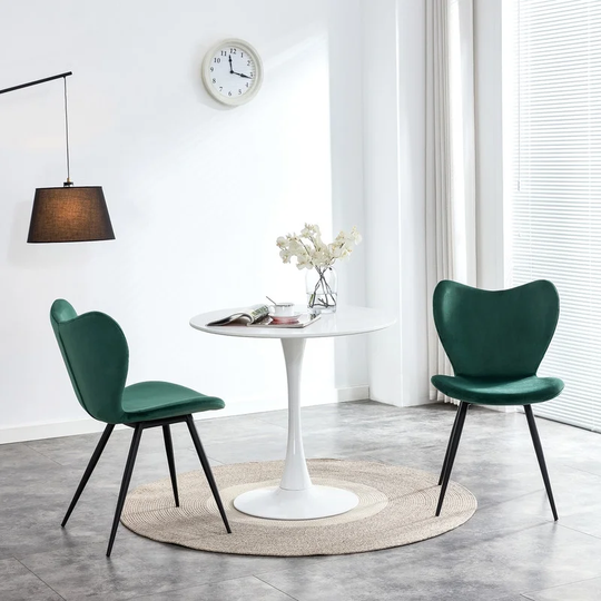 Dining Chairs Set of 2, Velvet Chair Modern Kitchen Chair with Metal Leg