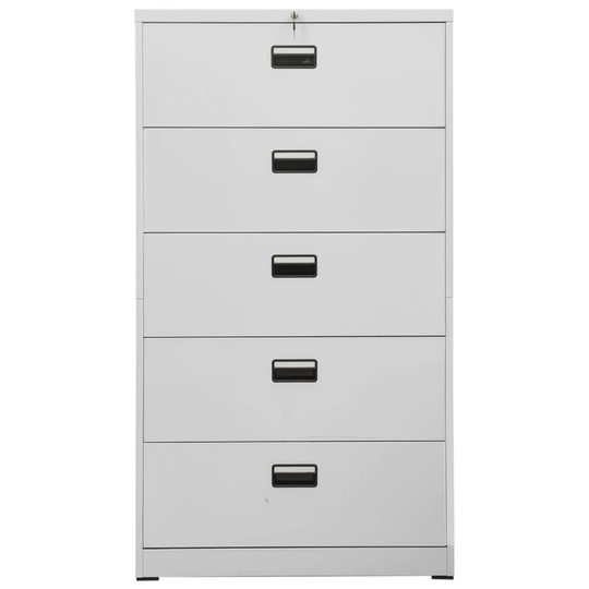 Office Cabinet Steel Frame with 5 Drawer for Office Light Gray