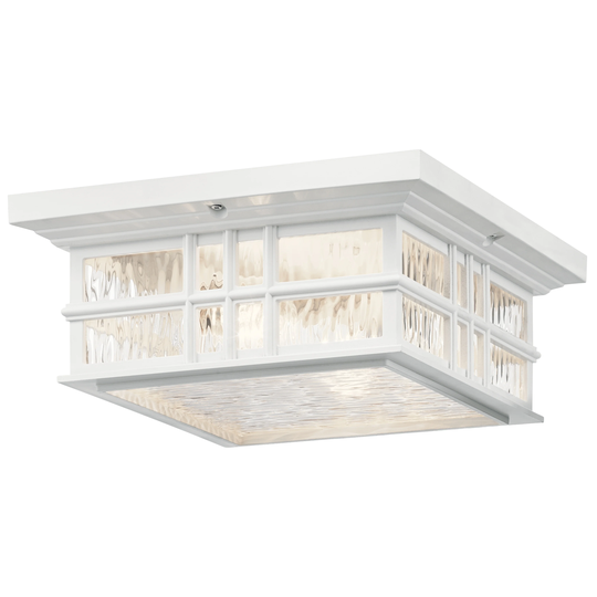 Kichler Beacon Square 2-light White Outdoor Flush Mount