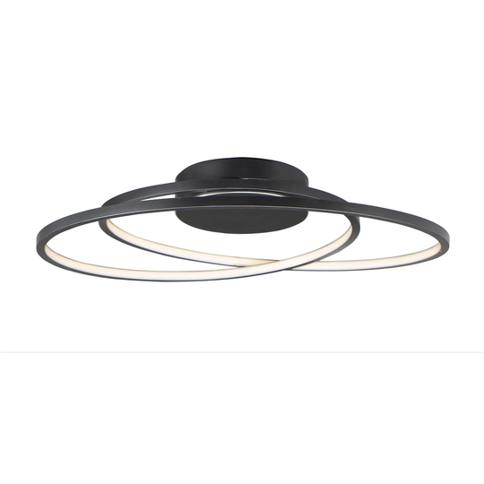 Cycle 1-Light 24.5" Wide Black Flush Mount Light