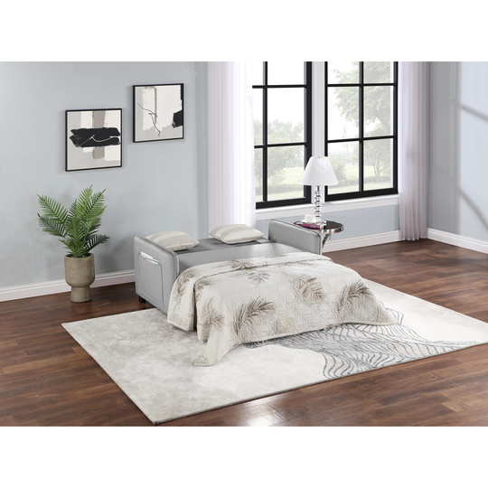 Convertible Sleeper Sofa Bed Modern Velvet Loveseat Futon Sofa Couch Pullout Bed with 2 Pillow