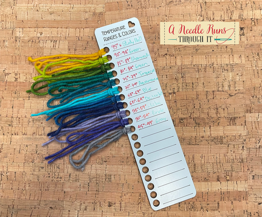Temperature Blanket Reusable Color Chart. Erasable Swatch Chart For Temperature Project. Color Chart. Swatch