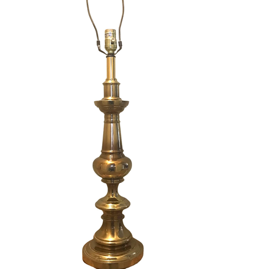 Tall Brass Finial Style Table Lamp, Vintage Hollywood Regency, Mcm Modernist Lighting Decor
