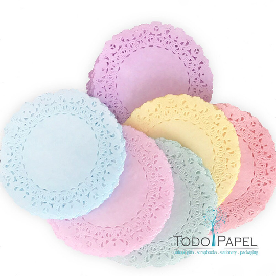 35 Pastel Color Doilies Variety Set | 5 Of Each Color, Yellow, Blue, Pink, Lilac, Mint, Coral, White; From Sizes 4/6/8/10/12 Inches