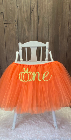 My Little Pumpkin High Chair Tutu, Our Perfect Orange Banner, Girls Fall First Birthday, 1st Smash Cake Party