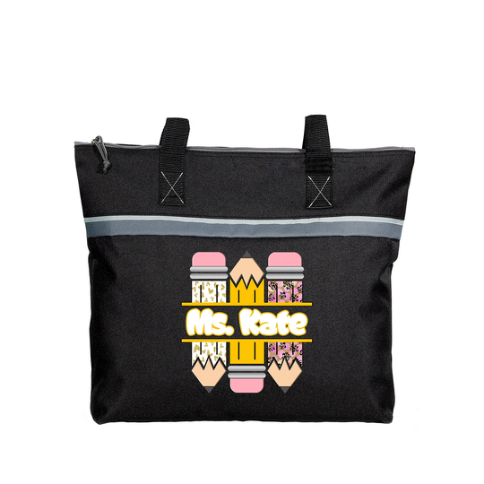 Wild Split Teacher Pencils Personalized Small Tote