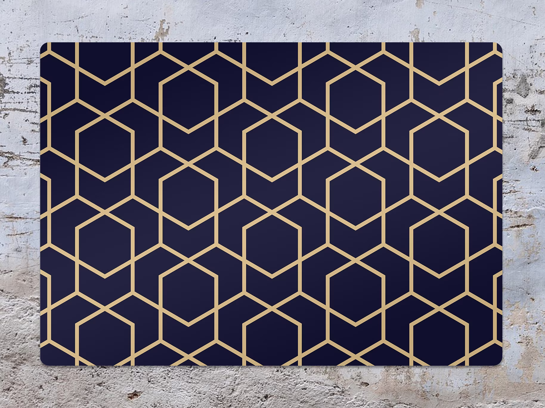 Abstract Shape Chair Mat, Splat Gold Vinyl Floor Artdeco Protective Office Decor, Room Rug, Housewarming Gift