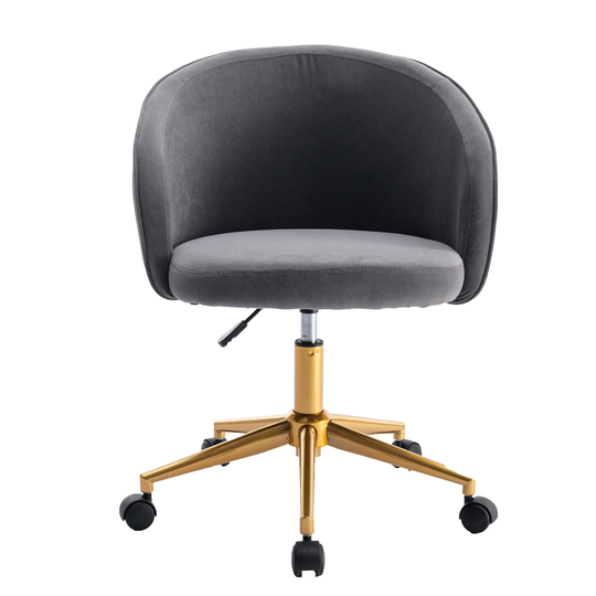 Home Office Computer Desk Chair ,Velvet Accent Armchair,Adjustable Swivel Task Stool with Gold Plating Base