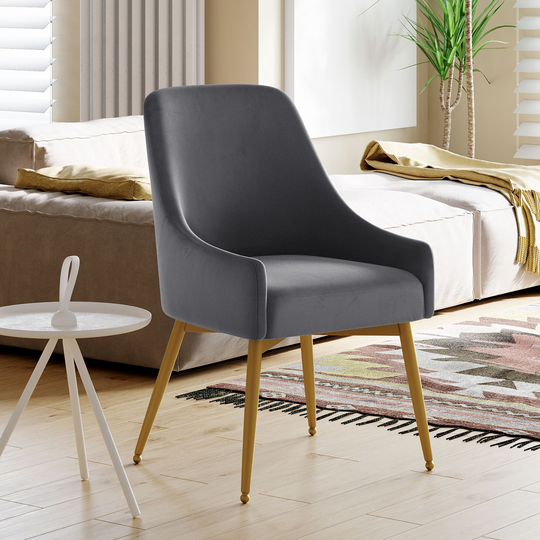 Mid-century Arm Chair Upholstered Velvet Dining Chairs-1pc/2pcs/4pcs