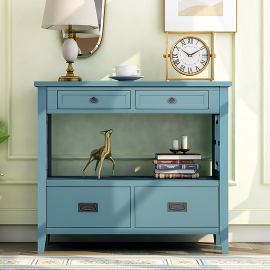 Console Table Sofa Table for Living Room with 4 Drawers and 1 Shelf
