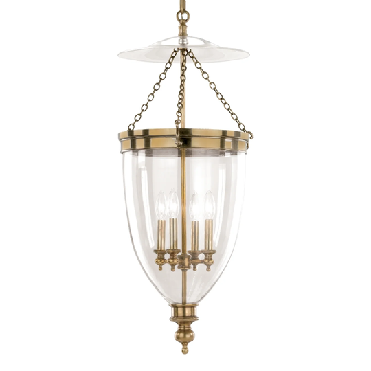 Hudson Valley Hanover 4-light Pendant, Aged Brass