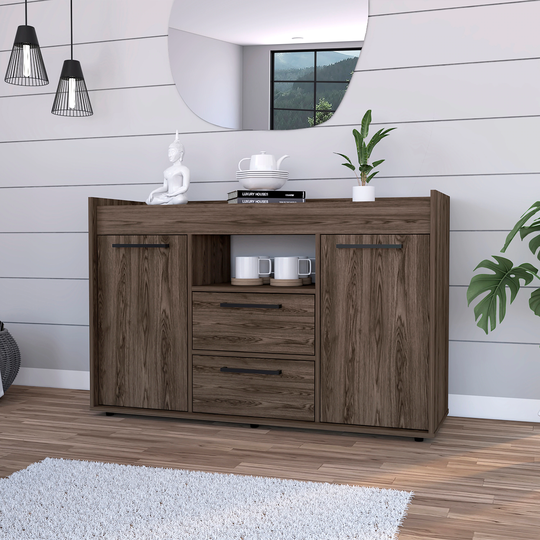 TUHOME Lyon 30-inch Tall Sideboard with Double Door Cabinets and 2 Drawers