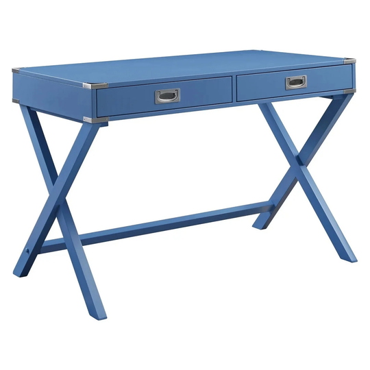 Scott 42 Inch Wood Console Sideboard Desk with 2 Drawers, Blue