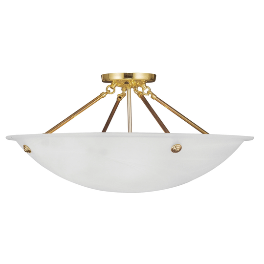 Livex Lighting Oasis 4-light Polished Brass Ceiling-mounted Light Fixture
