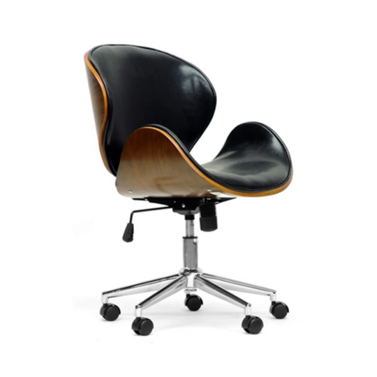 Bruce Modern Office Chair - Walnut / Black