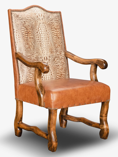Delmonico Leather & Croc Arm Chair